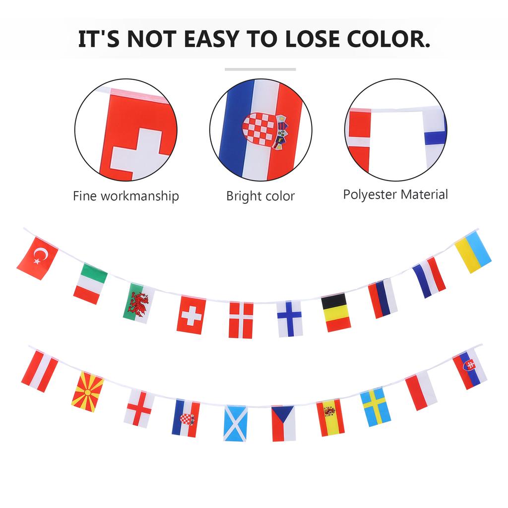 2021 Football Game Flag Soccer Banner Hanging Team National Flags Fan's Party Decor