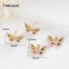 Luxury Design New Colorful Butterfly Pendants And Butterfly Earrings Shiny Zircon Jewelry Accessories For Women