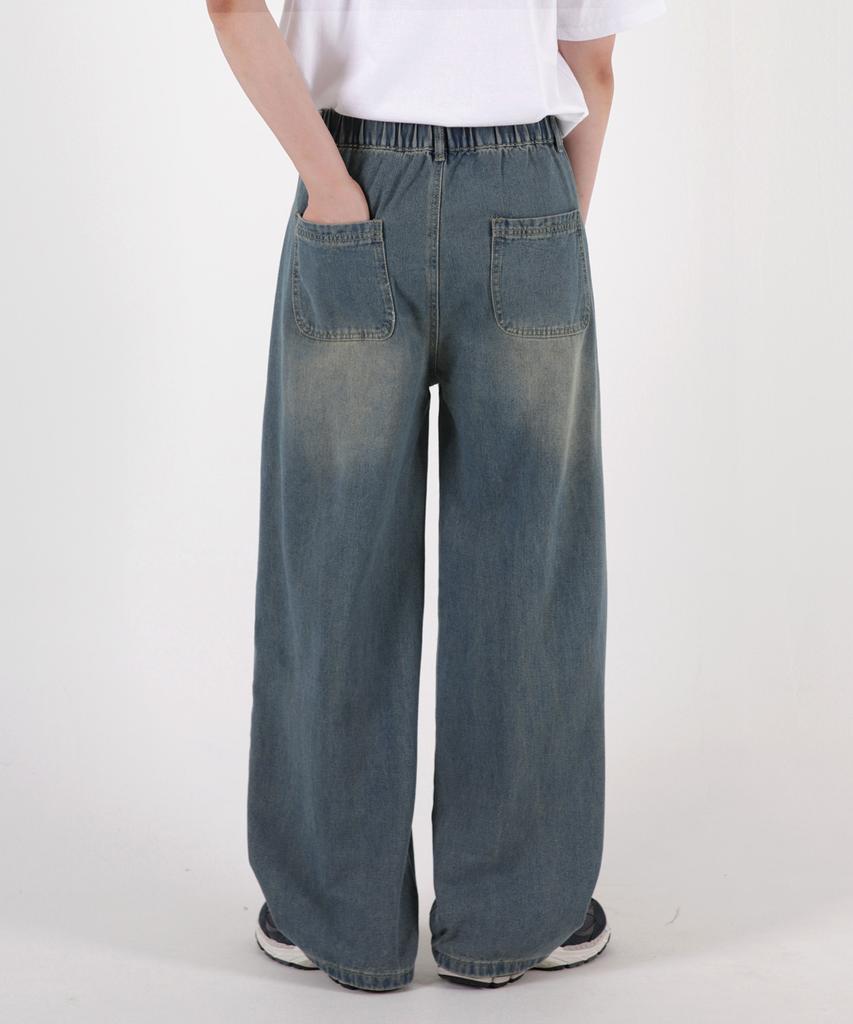 UMM One-Pleat Point Wide Half-Waist Denim Pants 4 Colors