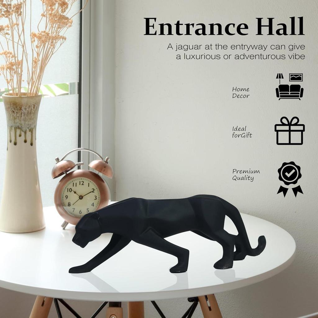 Современные геометрические фигурки черной пантеры и ягуара – уникальные скульптуры животных для домашнего декора, гостиной, спальни