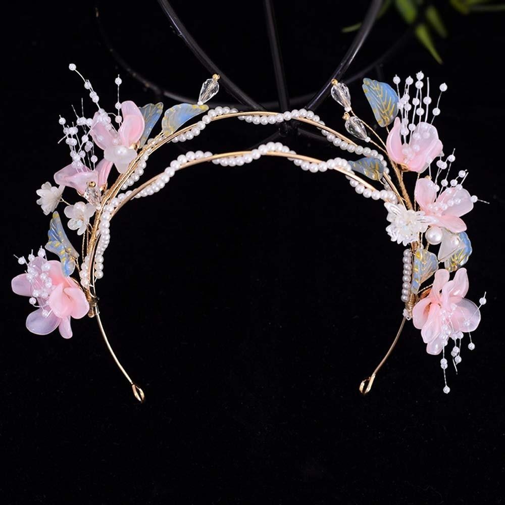 Crystal Hanfu Tassel Hair Hoop Beads Swaying Fairy Headwear Chinese Ancient Hairband  Betrothal