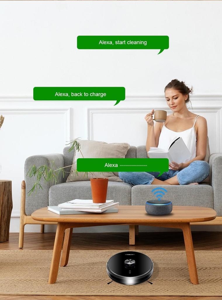 Liectroux X6 Robot Vacuum Cleaner, 6500Pa Suction, LDS Laser Navigation, 235ml Water Tank, 400ml Dustbin, 5 Maps Saved