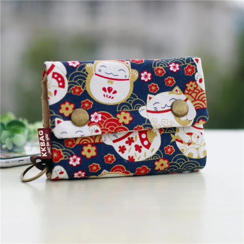 Canvas Cartoon Totoro Cat Printed Dog Women Fold Short Wallet Organizer Cute Mini Money Key Bag Coin Pocket Purse for Children