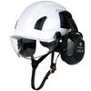 Eye Protection and Anti-smashing Construction Site ABS Hard Hat with Sound Insulation Earmuffs, Breathable and Head Circumference Adjustable