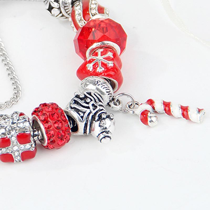 Рождественский красный эмалевый браслет-шарм с носками - Европейский и американский стиль