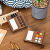 Walnut Colored Wooden 8-color Large Checkered Watercolor Pigment Packaging Box, Small and Cute, Portable, Pull-out Color Matching Wooden Box