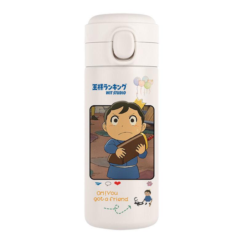 Рейтинг королей Боджи Пара термос-кружка Милая студенческая чашка для воды мультяшная студенческая с откидной крышкой 304 нержавеющая сталь подарок