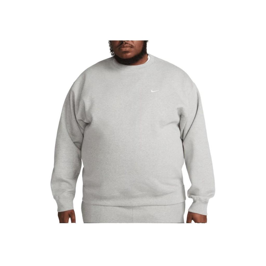 Nike Мужские топы Solo Swoosh из флиса с круглым вырезом серого цвета DX1361-063