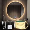 USB 5V COB LED Strip Light With Penetrates Mirror Glass Acrylic Touch Sensor Dimmable Switch DIY Vanity Makeup Mirror Backlight