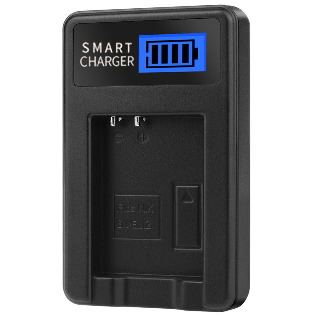 ЖК-дисплей USB Сменное зарядное устройство EN-EL12 для аккумуляторов камер Coolpix S70 S710 S8000 S800C S8100 S8100s S8200 S9050 S9100