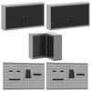 Workbench Set with Drawers 12 pcs Black and Gray