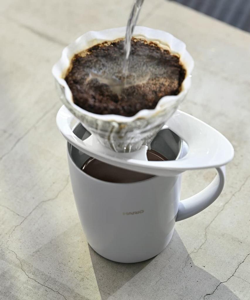 HARIO V60 Термостойкое стекло Прозрачная воронка 01 Для чашек Белый Сделано в Японии 1~2 VDGR-01-W