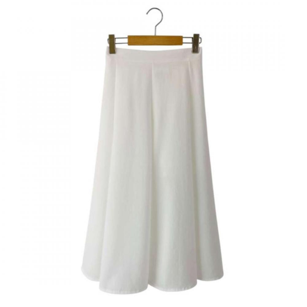 Shop Women BAck ElAstic A Line flAre Long Skirt Ivory Stj Wsk 4586