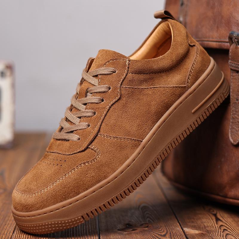 Мужская обувь. Новые весенние повседневные кожаные туфли. Замшевые универсальные туфли для инструментов. Ботинки martin с низким вырезом в стиле ретро.