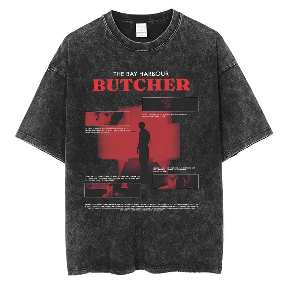 Washed Vintage TV Play Dexter Morgan Face Graphic Tshirt Men Women Casual Cotton Oversized T Shirt Male Classic Gothic Tshirts