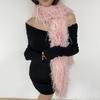 Women Long Scarf Solid Color Thickened Imitation Mink Fur Velvet Decor Scarf Warm Thin Scarf Fashion Accessory