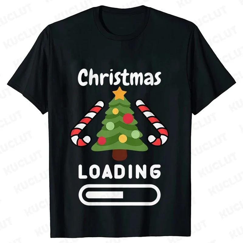 Christmas Loading Graphic TShirt Women Clothing Casual Short Sleeve Tees Happy New Year Tshirt Fashion Merry Christmas Yk Tops