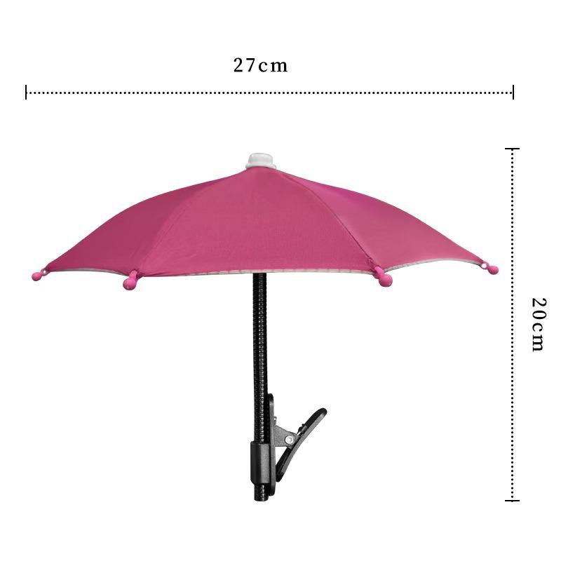 Mini Waterproof Phone Umbrella 1Pcs Anti-UV Sun Shade Clip On for Outdoor Live Streaming Selfie Camping Activities