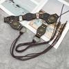 American Retro Rivet Metal Buckle Belt Women'S Spliced Belt Millennial Spicy Girl Y2K Design Sense Strap Waist Rope