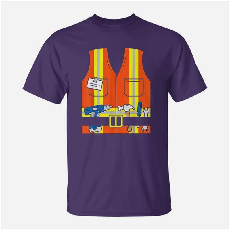 3D Construction Worker Orange Safety Vest Graphic T Shirt for Unisex Clothing Summer Casual Unisexs Tops Tee Shirts Fashion Tshirt