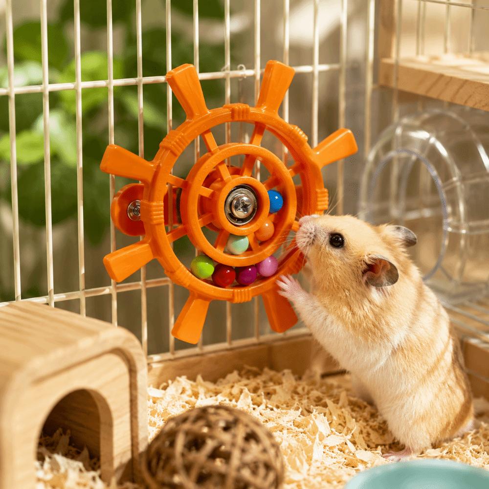 Bite Resistant Interactive Spinning Wheel Rudder Shaped Parrots Rotating Toys Entertainment