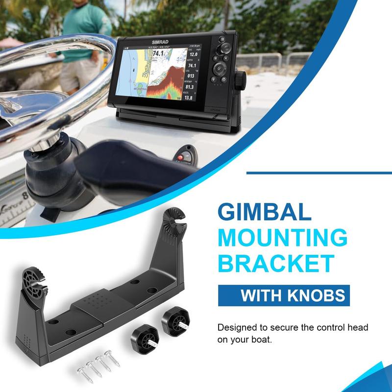 000-13702-001 Marine Gimbal Mounting Bracket with Knobs for GO9, NSS7 EVO3, Cruise 9, Vulcan9, Zeus³ 7 (Black)