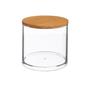 Pot À Cotons - Transparent - Couvercle En Bambou - D. 9,7 Cm - P. 9,6 Cm