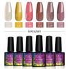 Набор гель-лаков PHOENIXY 8 мл, 4/6 шт., полуперманентные гибридные лаки с УФ-замачиванием для маникюра, базовое верхнее покрытие
