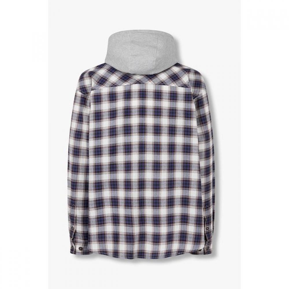 Studio Tomboy Detachable Hoodie Check Shirt Jumper 91m6113113