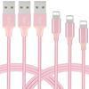 USB Cable - PROSHOP - Set of 3 - 2.4A Fast - Braided Nylon - 1M - Compatible iPhone