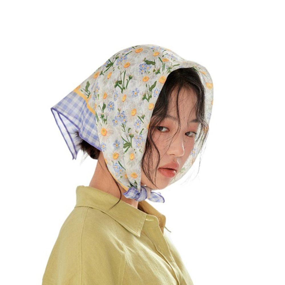 Bandanas Scarf Accessories Hair Band Square Scarf Flower Silk Scarf Female Printed Scarf