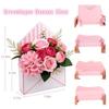 New Folding Valentine Envelope Boxes Empty Stripes Flower Bouquet Package DIY Flower Bouquet Paper Boxes Valentine's Day