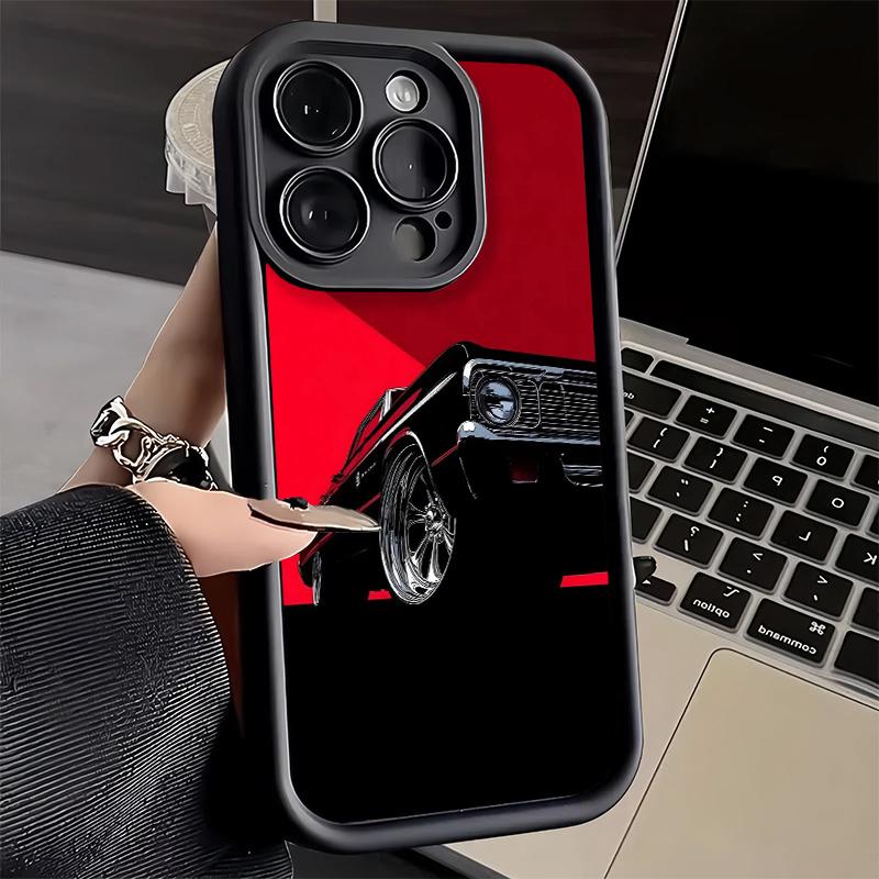 Чехол для телефона iPhone 17 Air 16E 15 16 Pro Max Классический Винтажный Ретро Автомобиль 14 Plus 13 12 Mini Мягкий Силиконовый Fundas