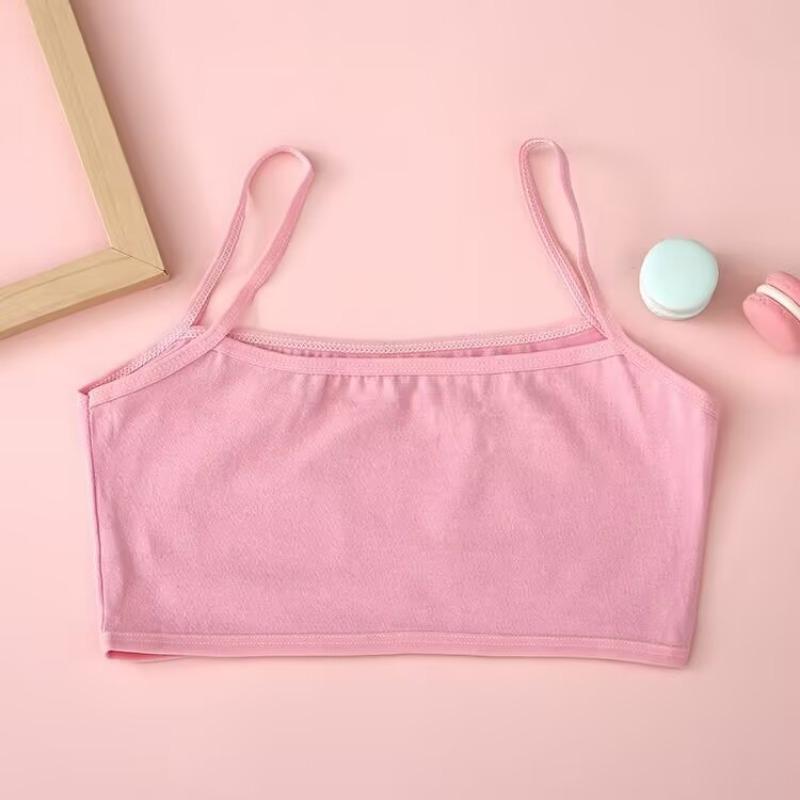 Тренировочный бюстгальтер для девочек, детское нижнее белье, хлопковый жилет для девочек, укороченный топ, От 8 до 14 лет