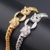 New Exquisite Retro Double Headed Drop Glue Leopard Green Eye Bracelet with Personalized Accessories for Men and Women