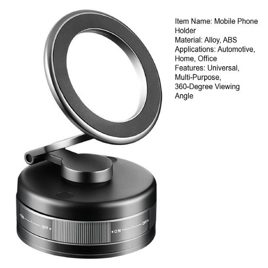 Магнитный вакуумный автомобильный держатель для телефона, вращающийся на 360 градусов, с сильной присоской, регулируемый держатель для приборной панели с креплением на воздуховод