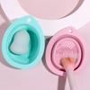 Silicone Makeup Brush Cleaner Folding Powder Puff Cleaning Bowl Eyeshadow Brushes Washing Soft Mat