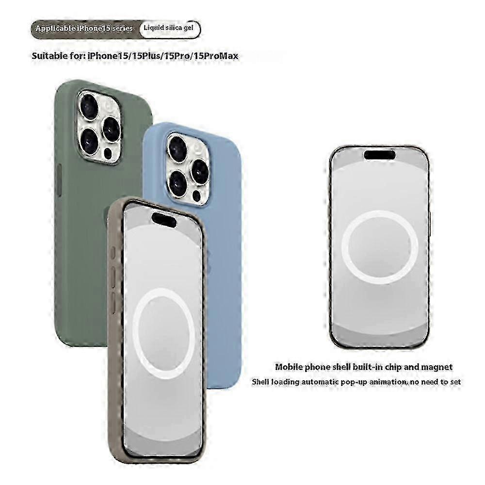 MagSafe Compatible iPhone 15 Pro Max Case, Liquid Silicone Cover Featuring Popov Design