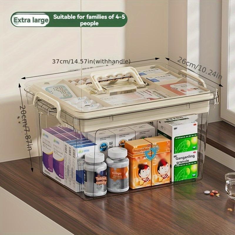 Многоуровневая модульная система хранения из полипропилена - портативный органайзер для аптечек первой помощи, контейнер для аптечек по уходу на дому с ручкой