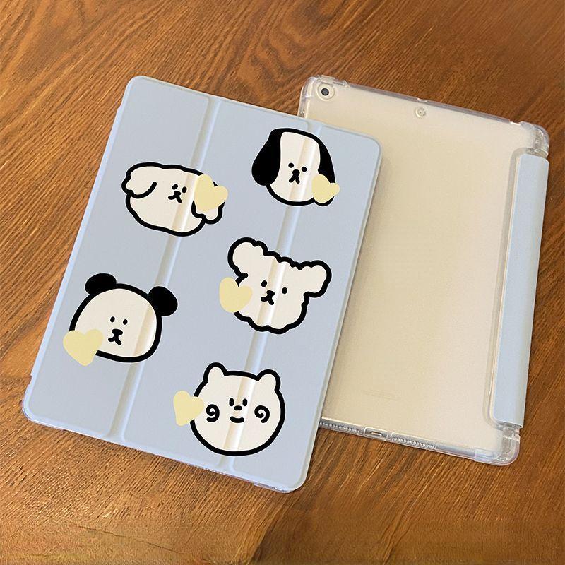 Чехол для iPad 2021 gen9 10,2, разноцветный чехол-раскладушка с милым собачьим узором, умный защитный чехол Air1/2 9,7 Air3 Pro2017 10,5 с подставкой для карандашей