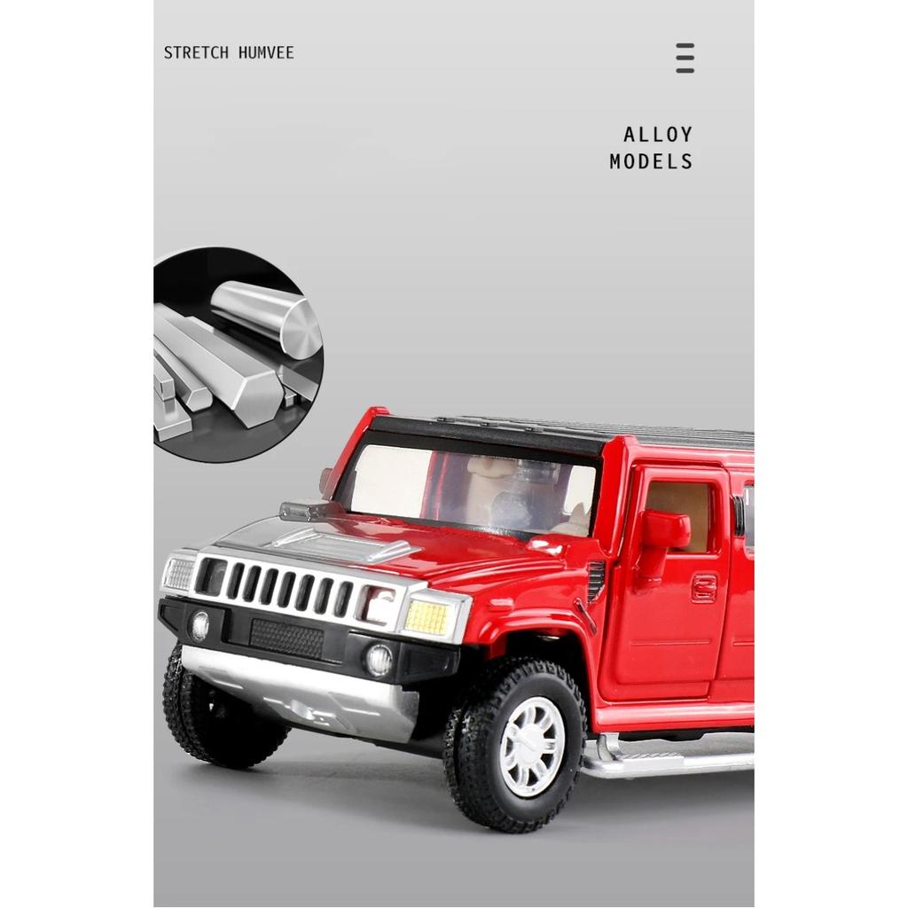 1/32 сплав Hummer H2 удлиненный лимузин металлическая литая модель автомобиля звук и свет инерционный детский игрушечный транспорт подарок