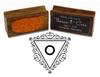 Printtoo Inverted Triangle Swirl Border Letter O Monogram Wood Mounted Rubber Stamp