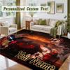 Crystal Velvet Square Rug Custom NameDemon Slayer Pattern Non Slip Home Floor Decor Rug