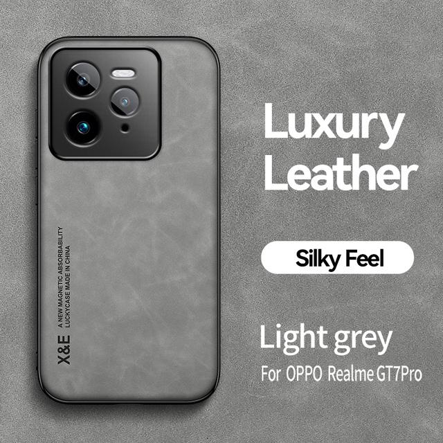 Магнитный замшевый кожаный чехол для Realme GT7 Pro GT7Pro 5G противоударный матовый силиконовый мягкий чехол