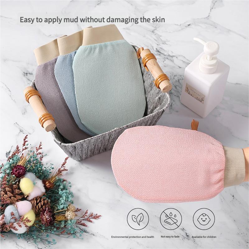 Отшелушивающая перчатка для душа с крупной абразивностью, однослойная, для глубокого очищения, удаления омертвевшей кожи, мочалка для взрослых