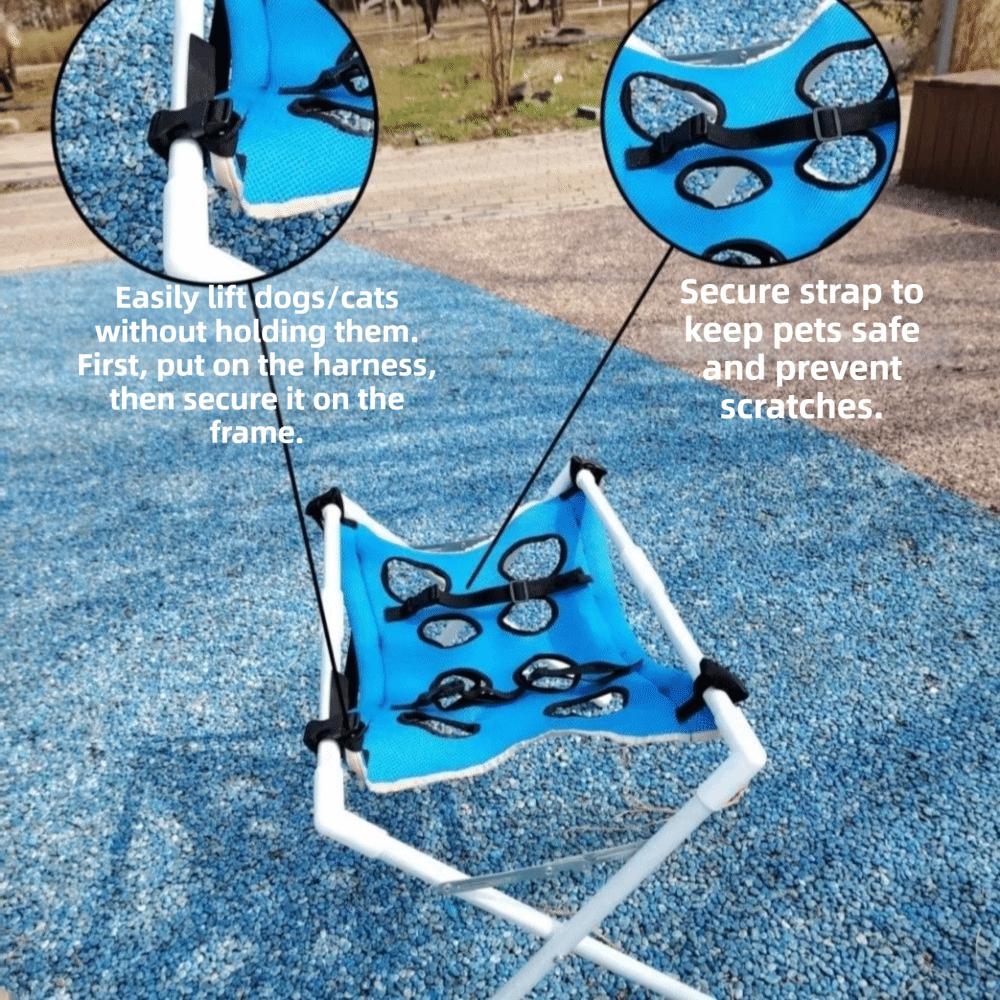 Folding Cat Bathing Rack Quick-Dry Mesh Anti-Bite Pet Grooming Hammock Detachable Stable Structure Pet Nail Clipping Holder