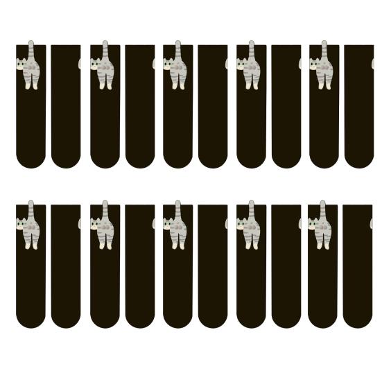 5/10 Pairs Girl Socks Mid-tube Soft Breathable High Elastic Ball Cat Pattern Socks Women Funny Socks Furry Decoration