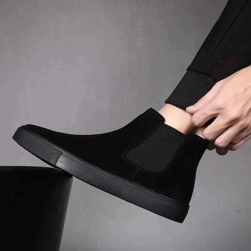 Ботинки на платформе для мужчин Резиновая мужская обувь Легкая удобная Оригинальная распродажа Нескользящая повседневная дешевая дизайнерская обувь