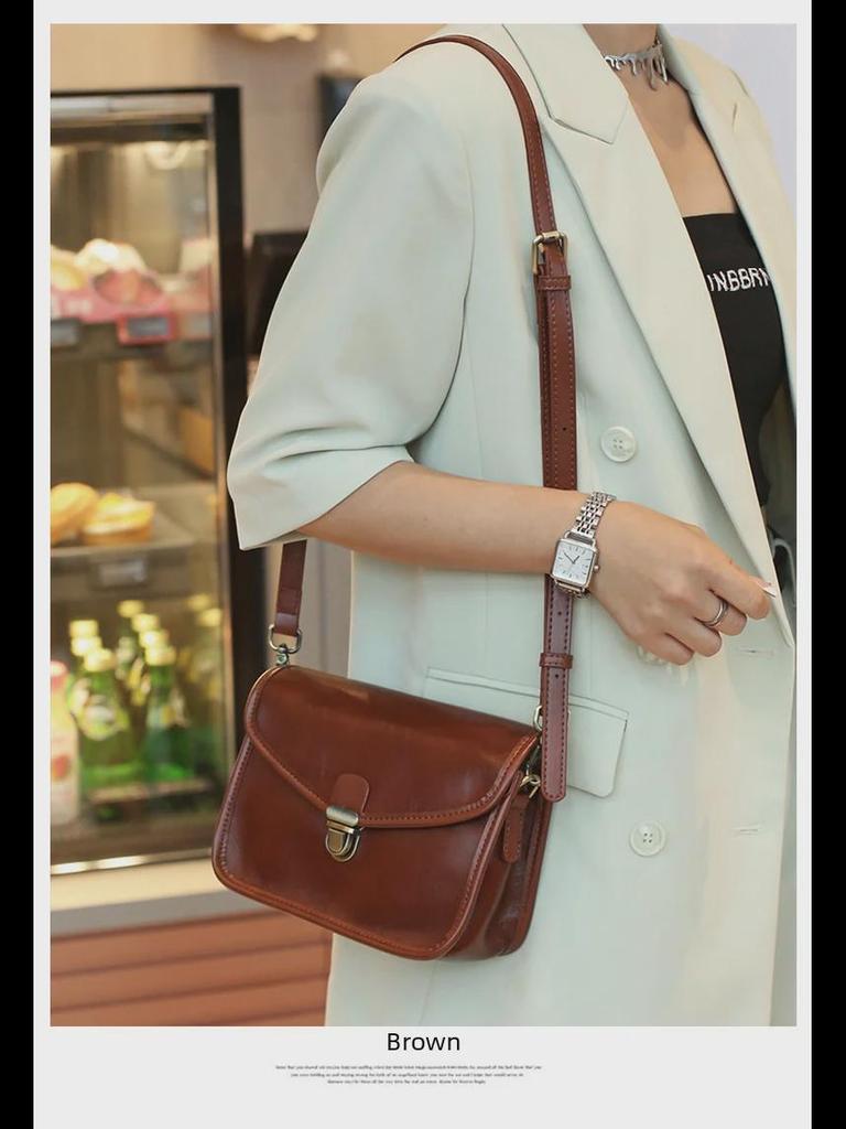 2025 Женская сумка-мессенджер из натуральной кожи большой вместимости - сумка через плечо из высококачественной коровьей кожи растительного дубления