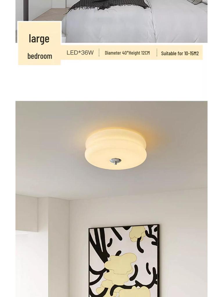 Винтажный потолочный светильник Баухаус из французского кремового стекла для спальни или балкона